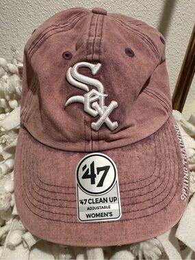 47 Forty Seven CHICAGO WHITE SOX Well Worn Raised Chain Cap Pink Washed Women’s